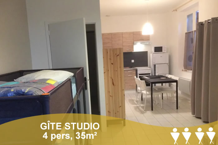 GÃ®te studio 30m2 for 4 people on the first floor.