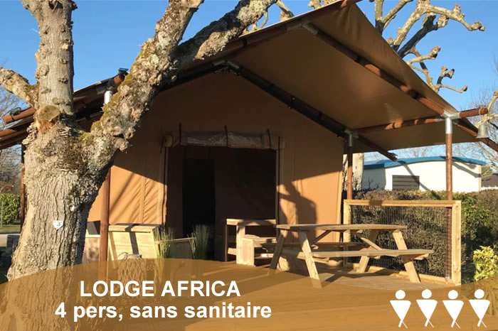 Lodge Africa, 2ch, 4 pers, sans sanitaires 